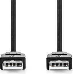 Nedis USB-Kabel - USB 2.0 - USB-A Male - USB-A Male - 480 Mbps - 5.00 m - Zwart