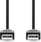 Nedis USB-Kabel - USB 2.0 - USB-A Male - USB-A Male - 480 Mbps - 5.00 m - Zwart