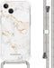 iMoshion Hoesje Geschikt voor iPhone 14 Hoesje Met Koord - iMoshion Design Hoesje met Koord - Wit / White Marble