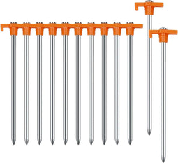 Travelhawk Tentharingen - Grondhaken - 12 Stuks Gegalvaniseerd Staal Oranje (12 stuks)