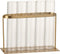 J-Line vaas 5 Tubes - metaal/glas - goud - 15 cm hoog