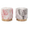 Voetensteun DKD Home Decor Grijs Gouden Hout Polyester Koraal Tropisch Blad van een plant (35 x 3...
