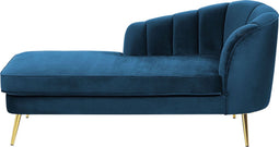 ALLIER - Chaise longue - Blauw - Rechterzijde - Fluweel