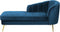 ALLIER - Chaise longue - Blauw - Rechterzijde - Fluweel