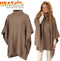 Heat Essentials - Poncho - Gebreide Dames Poncho met Col - One Size