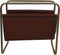 Tijdschriftenrek - 40x24x38 - Antique gold/bruin - Metaal/buffelleer
