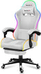 Huzaro FORCE 4.7 - Gamingstoel - RGB LED-verlichting en voetensteun - Wit
