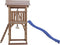 AXI Beach Tower Speeltoestel in Bruin - Speeltoren met Dubbele Schommel, Blauwe Glijbaan en Zandbak - FSC hout - Speelhuis op palen voor de tuin