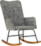 vidaXL - Schommelstoel - in - vintage - stijl - canvas - grijs