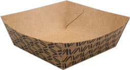 DEPA® Bak - Kraftkarton - conisch minibakje - 80x80x35mm - bruin/zwart - 50 stuks