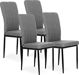 Eetkamerstoelen - grijs - set van 4 - comfortabel design