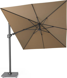 Platinum Sun & Shade – Zweefparasol – Challenger T² - 350x260cm – Taupe – Dubbel Kantelbaar – 360° Draaibaar – 96% UV protectie