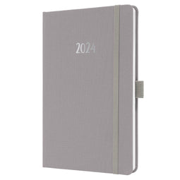 Sigel agenda 2024 - Jolie Feel - A5 - hardcover - 7 dagen / 2 pagina's - pearl grey - SI-J4403