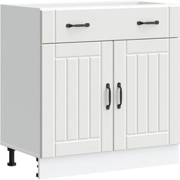 vidaXL - Keuken - onderkast - Lucca - bewerkt - hout - wit