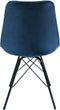 Kick kuipstoel Velvet donkerblauw - zwart frame - set van 6
