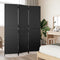 vidaXL - Kamerscherm - 3 - panelen - poly - rattan - zwart