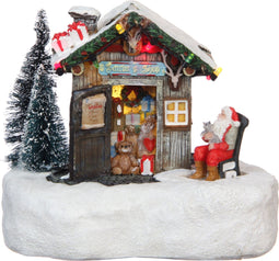Luville Kerstdorp Miniatuur Santa's Shop - L16,5 x B12 x H13,5 cm