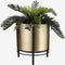 Mica Decorations Sverre - Bloempot op standaard - H29 x Ø25 cm - Goud zwart