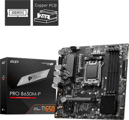 MSI PRO B650M-P - Moederbord Micro-ATX AM5 - 4x DDR5 192GB - 2.5Gbps Ethernet