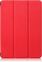 Lunso - Geschikt voor iPad 10 (2022) - Tri-Fold Bookcase hoes - Rood