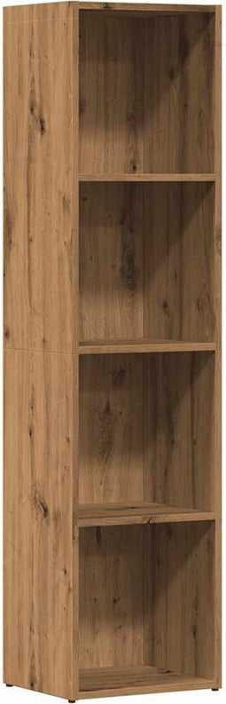 vidaXL - Boekenkast - 36x30x143 - cm - bewerkt - hout - artisanaal - eikenkleur
