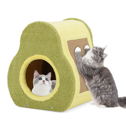 Coast Kattenhuis - Avocado-vorm - Met Krabpaal - 35 x 33 x 40 cm - Groen