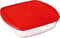 Vierkante Lunchtrommel met Deksel Ô Cuisine Cook & Store Rood 1 L 20 x 17 x 6 cm Siliconen Glas (...