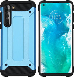 iMoshion Hoesje Geschikt voor Motorola Edge Hoesje - iMoshion Rugged Xtreme Backcover - Lichtblauw