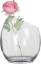 Mica Decorations schuine bloemvaas/sierschaal - transparant gerecycled glas - 18 x 20 cm