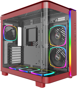 Montech KING 95 PRO - ATX Behuizing - Gebogen Glazen Voorpaneel RGB - Rood