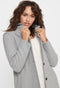 ONLY ONLCARRIE BONDED COAT - Dames Jas - Omkeerbare hals - Knoopsluiting - Lichtgrijs melange
