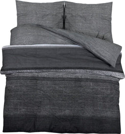 vidaXL - Dekbedovertrekset - 200x220 - cm - katoen - donkergrijs
