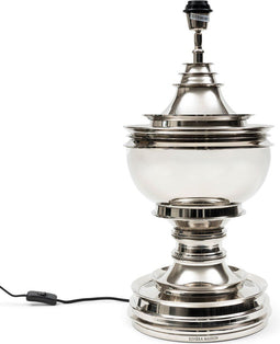 Riviera Maison Lampenvoet Landelijk Zilver - Chess Tafellamp Woonkamer - Aluminium - (ØxH) 29x60
