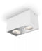 Philips Box - Opbouwspot 2-lichts - Dimbaar WarmGlow - Wit