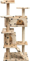 vidaXL - Kattenkrabpaal - met - sisal - krabpalen - 125 - cm - pootafdrukprint - beige