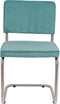 Zuiver Ridge Rib Brushed Eetkamerstoelen Blauw - Set van 2