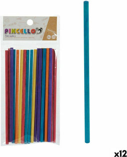 Pincello Stokjes Multicolour Handwerk Hout (12 Stuks)