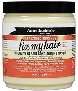 Aunt Jackie's Curls & Coils Flaxseed Recipes Fix My Hair Intensive Repair Conditioning Masque 426 gr