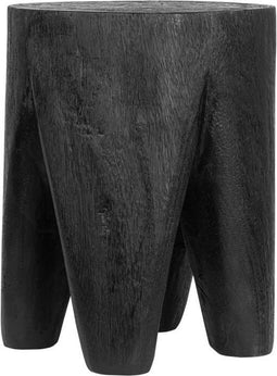 MUST Living Stool Tooth,45xØ35 cm, suar wood, black with natural cracks