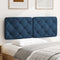 vidaXL - Hoofdbordkussen - 140 - cm - stof - blauw