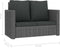 vidaXL - 2-delige - Loungeset - met - kussens - poly - rattan - grijs