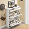 SoBuy FSR78-L-W - Smalle schoenenkast - 2 kleppen - Zwart 75 x 24 x 96 cm