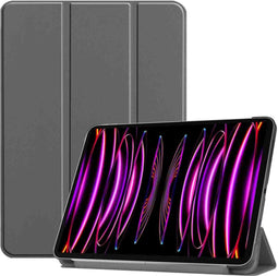 imoshion Tablet Hoes - Geschikt voor iPad Pro 12.9 (2022) / Pro 12.9 (2021) / Pro 12.9 (2020) / Pro 12.9 (2018) - Trifold Bookcase - Grijs