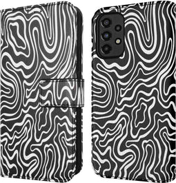 iMoshion Hoesje Geschikt voor Samsung Galaxy A33 Hoesje Met Pasjeshouder - iMoshion Design Bookcase smartphone - Meerkleurig / Black And White