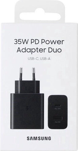 Samsung 35W Power Adapter Duo - USB-C 25W en USB-A 15W snelladen - Zwart