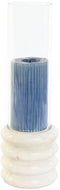 Kaarshouder Home ESPRIT Wit Natuurlijk Kristal Marmer 10 x 10 x 33 cm