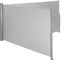 tectake® - Aluminium windscherm - Uitschuifbaar tot 600 cm - Weerbestendig polyester
