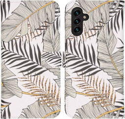 iMoshion Hoesje Geschikt voor Samsung Galaxy A13 (5G) / A04s Hoesje Met Pasjeshouder - iMoshion Design Softcase Bookcase - Wit / Glamour Botanic