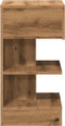 vidaXL - Nachtkastje - 40x35x65 - cm - bewerkt - hout - artisanaal - eikenkleur