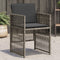 Tuinstoelen 4 st met kussens poly rattan grijs